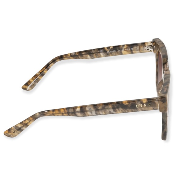 DIFF Makay Sunglasses Sea Tortoise Frames Brown Gradient Lenses Square Oversized - Picture 5 of 10